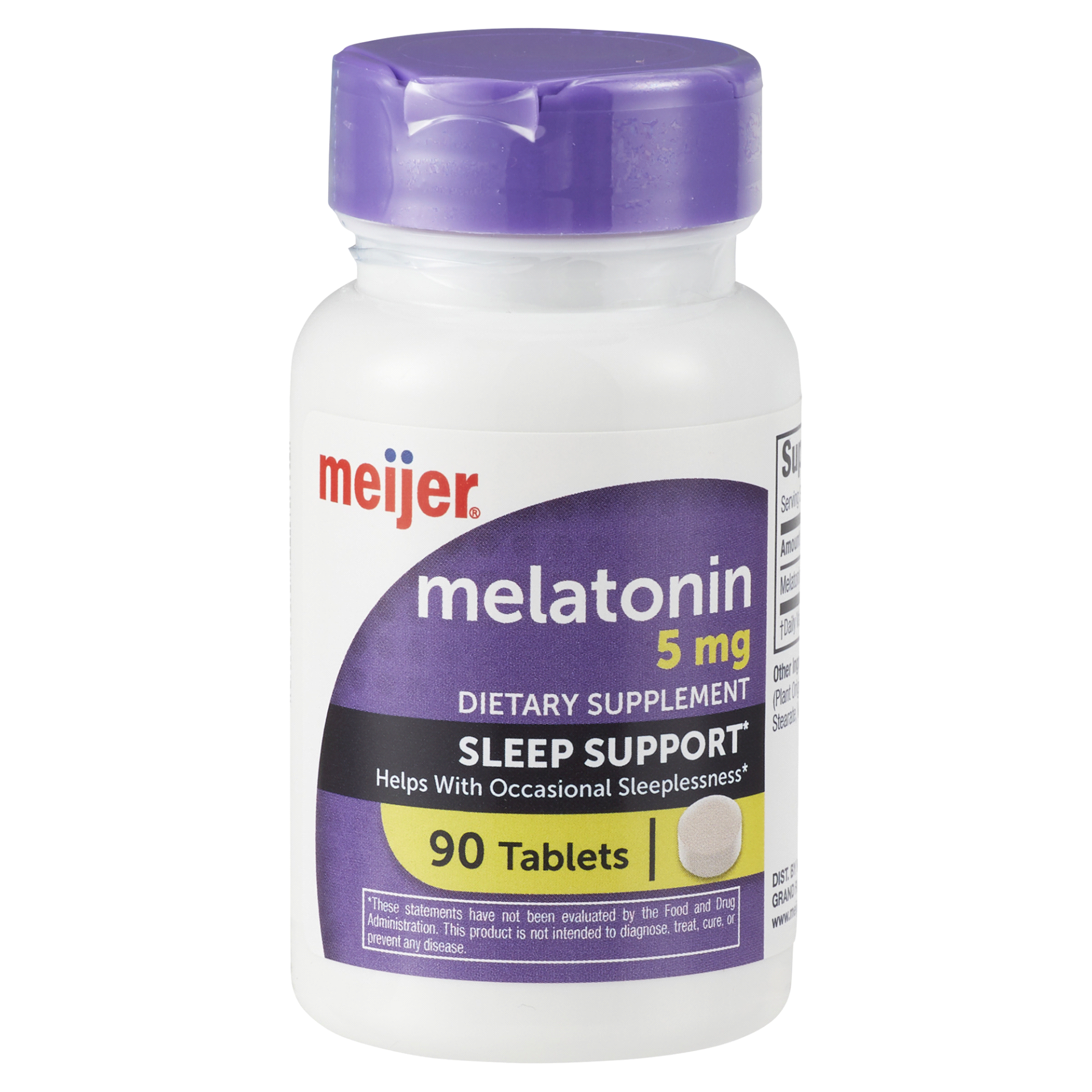 slide 1 of 1, Meijer Melatonin 5 mg with Lemon Balm, 90 ct