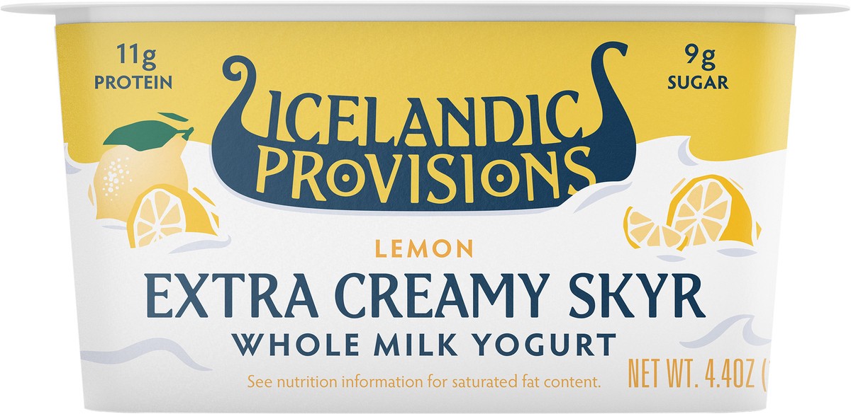 slide 3 of 6, Icelandic Provisions Lemon Extra Creamy Skyr, 4.4 fl oz
