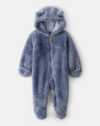 Carter's Baby Boy Sherpa Long-Sleeve Hooded Jumpsuit - Blue 6M