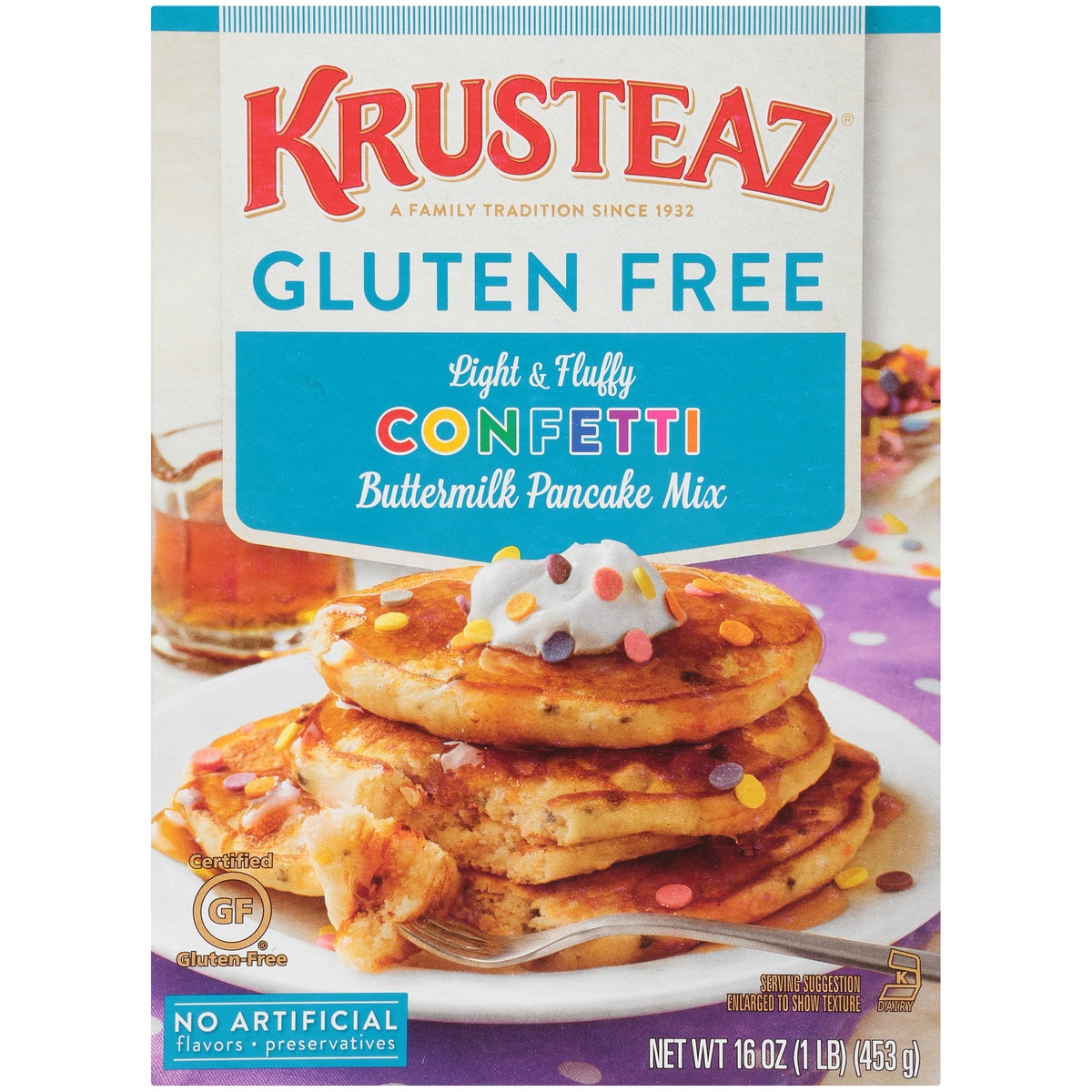slide 9 of 11, Krusteaz Gluten Free Confetti Buttermilk Pancake Mix, 16 oz