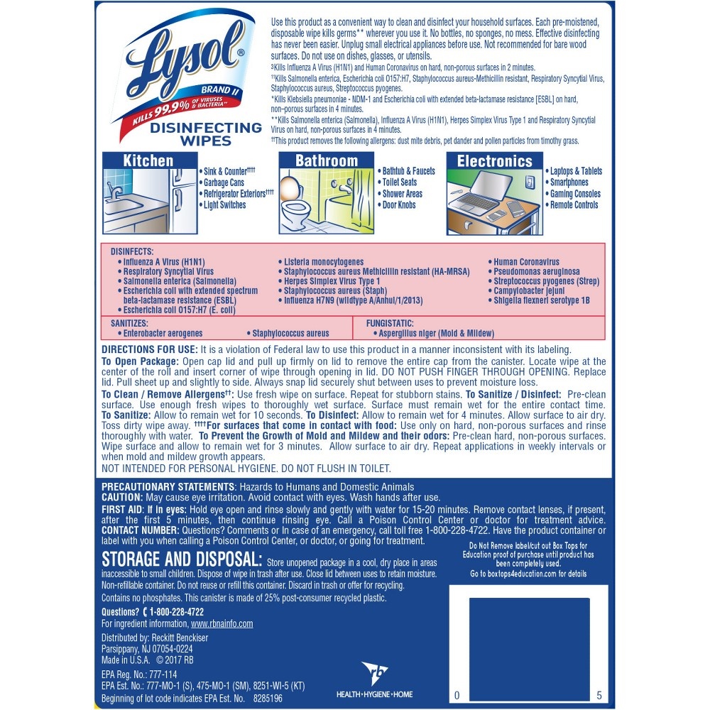 Lysol Lemon Lime Blossom Disinfecting Wipes 3 pk; 35 ct | Shipt