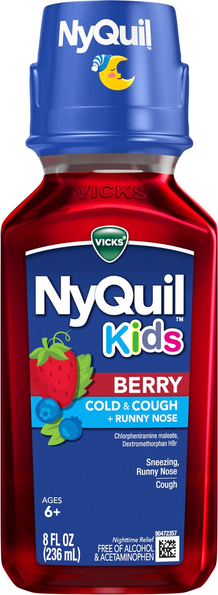 slide 2 of 2, Vicks Children's Nyquil Cold & Cough Multi-Symptom Relief Cherry Flavor Liquid, 8 fl oz