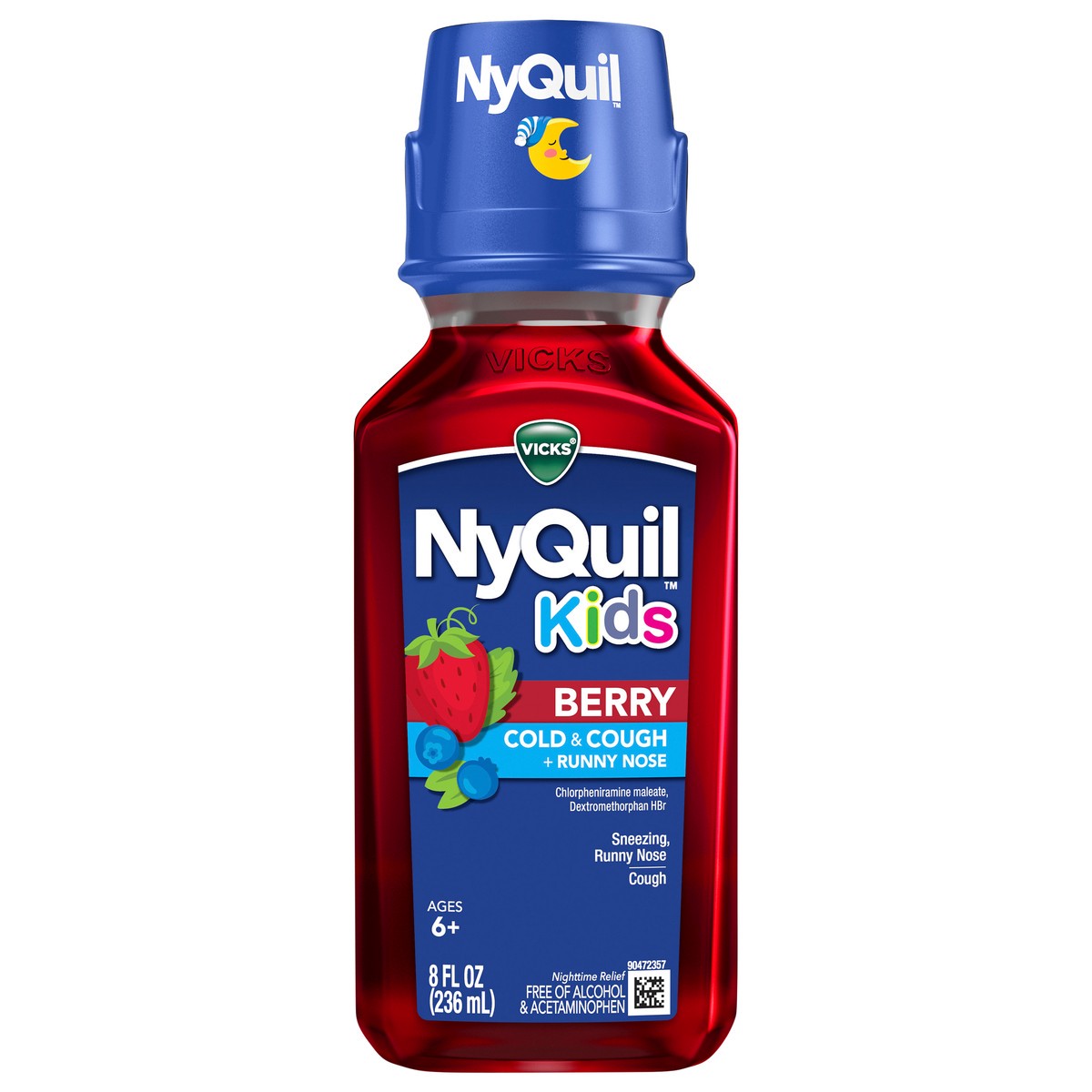 slide 1 of 2, Vicks Children's Nyquil Cold & Cough Multi-Symptom Relief Cherry Flavor Liquid, 8 fl oz
