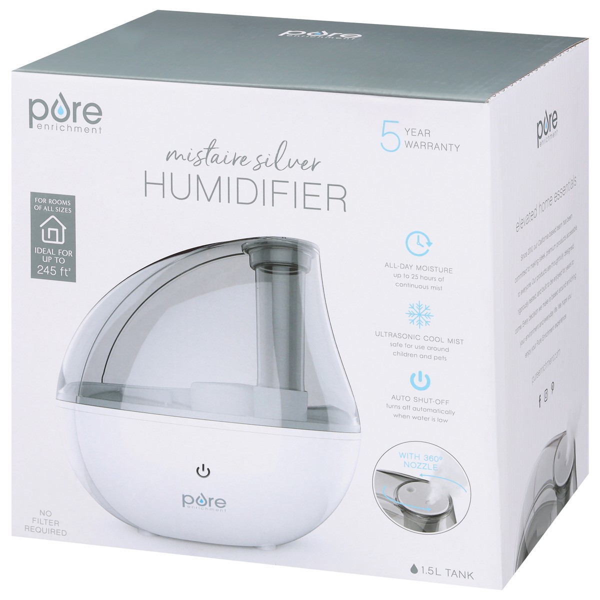 slide 7 of 9, Pure Enrichment Mistaire Silver Humidifier 1 ea, 1 ct