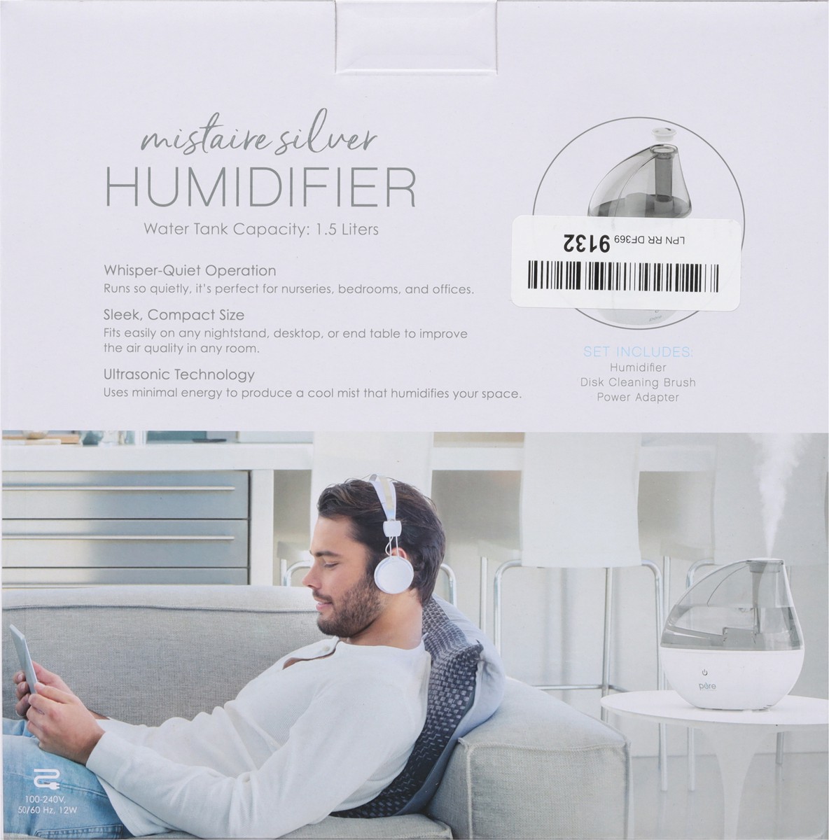 slide 5 of 9, Pure Enrichment Mistaire Silver Humidifier 1 ea, 1 ct