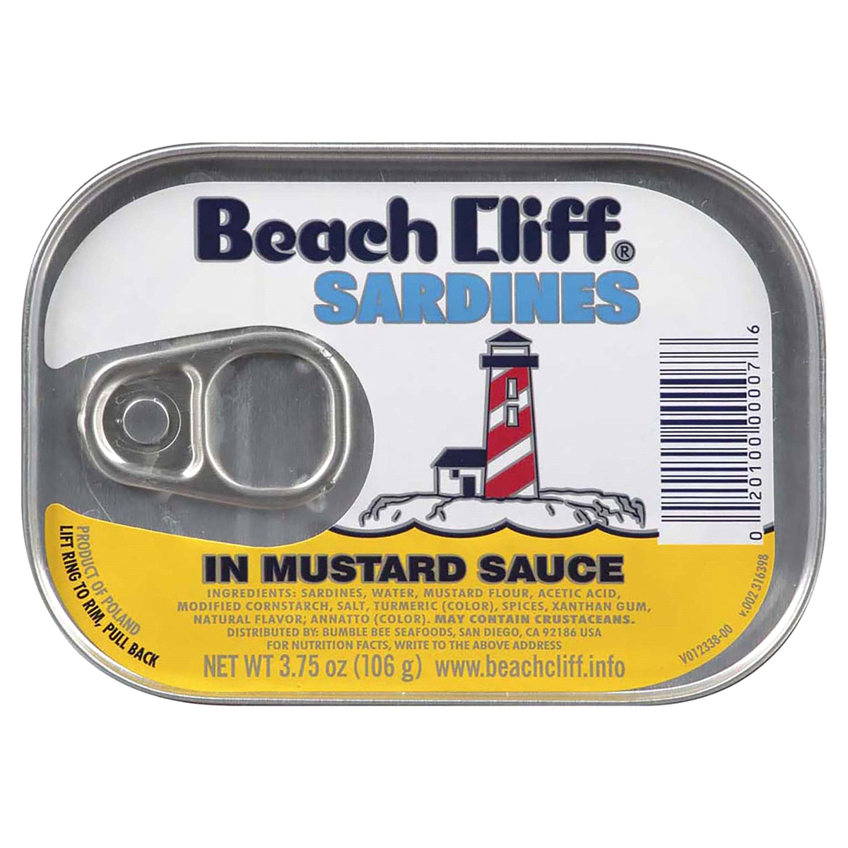 slide 1 of 7, Beach Cliff In Mustard Sauce Sardines, 3.75 oz