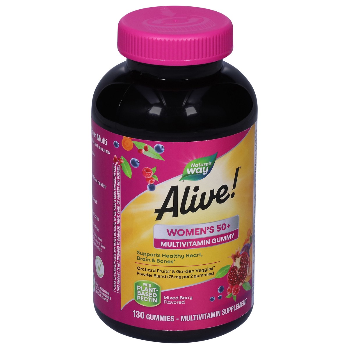 slide 7 of 9, Nature's Way Alive! Women's 50+ Mixed Berry Flavored Multivitamin 130 Gummies, 130 ct