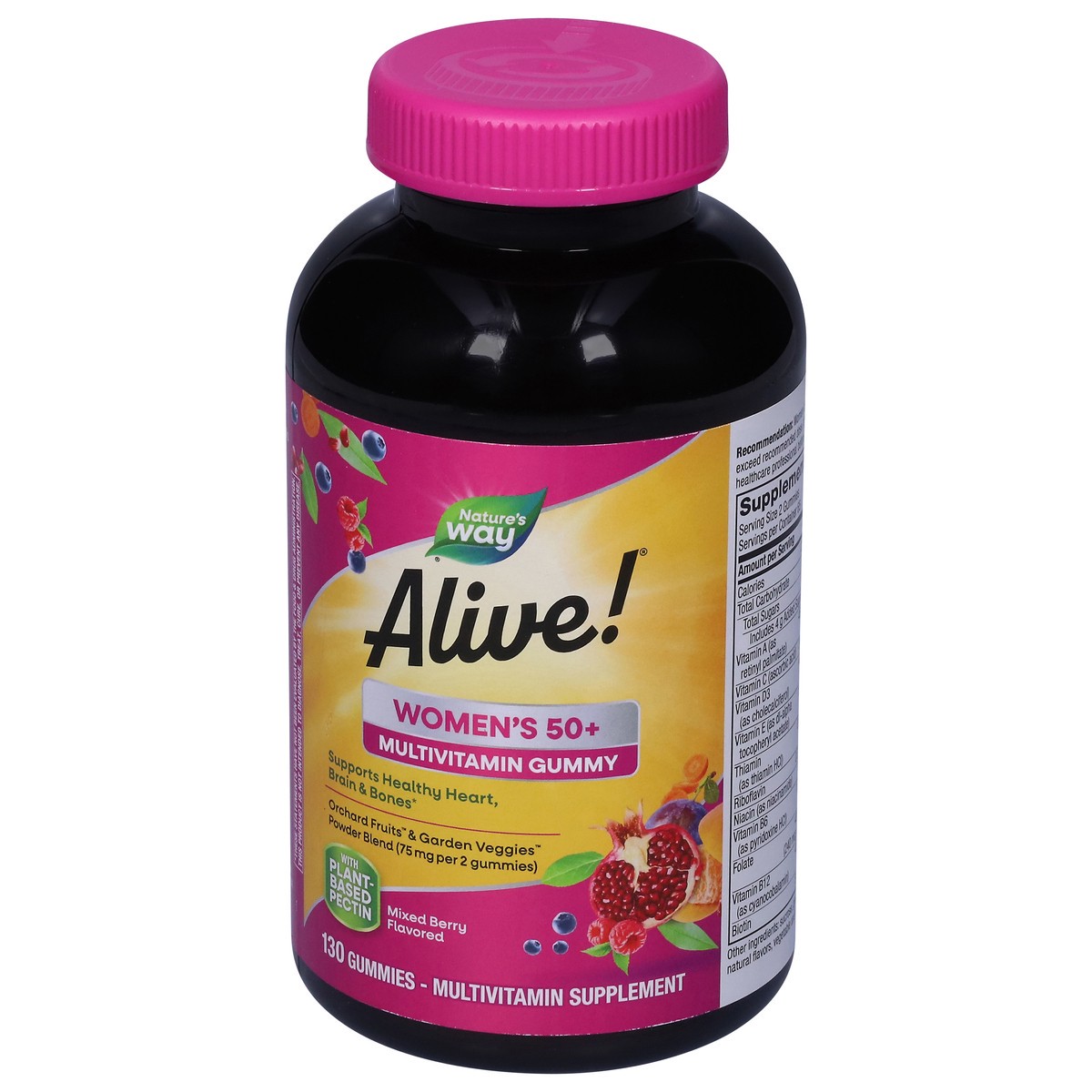 slide 2 of 9, Nature's Way Alive! Women's 50+ Mixed Berry Flavored Multivitamin 130 Gummies, 130 ct