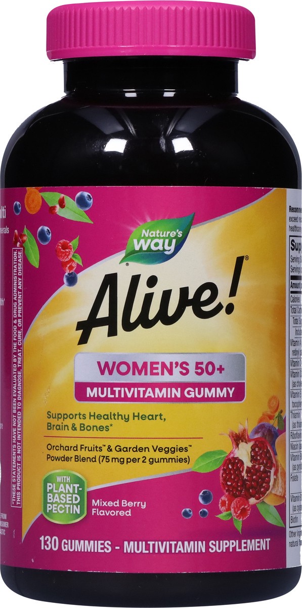 slide 9 of 9, Nature's Way Alive! Women's 50+ Mixed Berry Flavored Multivitamin 130 Gummies, 130 ct