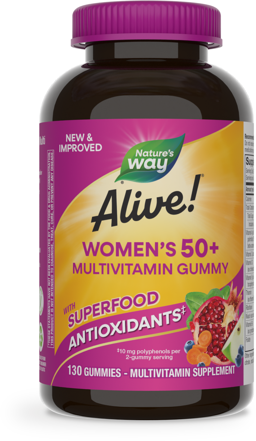 slide 1 of 9, Nature's Way Alive! Women's 50+ Gummy Multivitamin, 130 ct