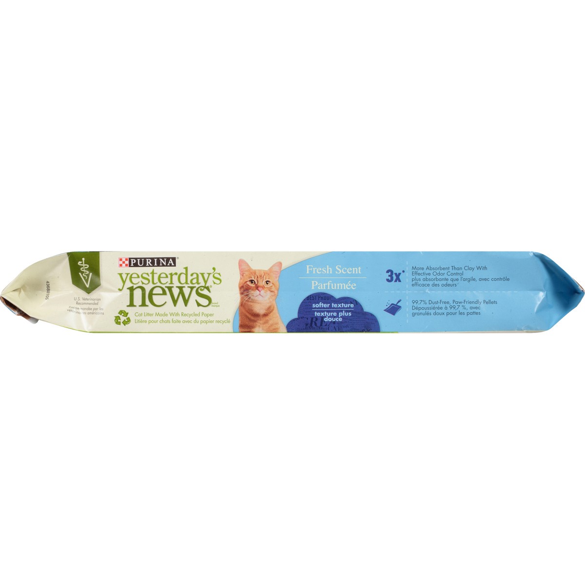 slide 9 of 9, Purina Yesterday's News Non Clumping Paper Cat Litter, Fresh Scent Low Tracking Cat Litter, 13.20 lb