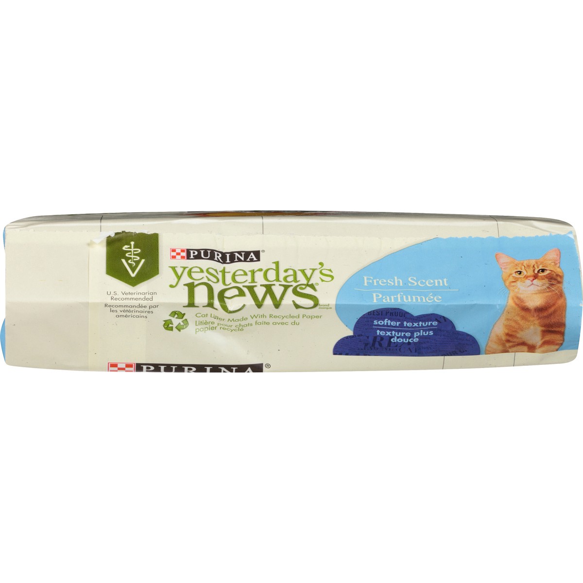 slide 4 of 9, Purina Yesterday's News Non Clumping Paper Cat Litter, Fresh Scent Low Tracking Cat Litter, 13.20 lb