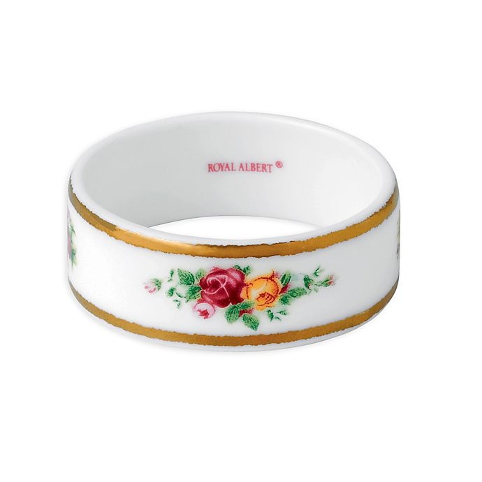 slide 1 of 2, Royal Albert Old Country Roses Napkin Rings, 4 ct