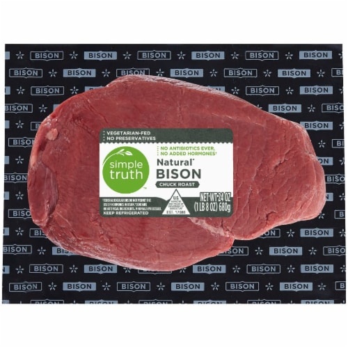 slide 1 of 1, Simple Truth Natural Bison Chuck Roast, 24 oz