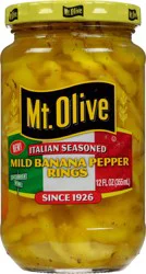 Mt. Olive Italian Seasoned Mild Banana Pepper Rings - 12 fl oz