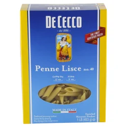 De Cecco No. 40 Penne Lisce 1 lb