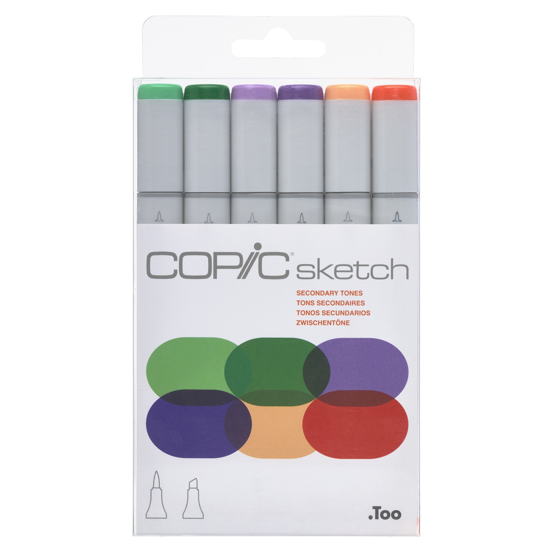 slide 3 of 3, Copic Secondary Tones Sketch Marker Set, 6 copic sketch markers