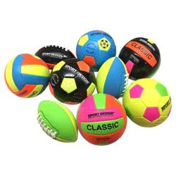 Mini Neon/Black Sports Balls Assortment