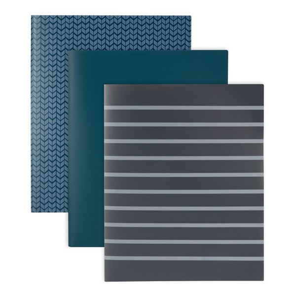 slide 1 of 1, Office Depot Brand 2-Pocket Portfolio, Letter Size, 8-1/2'' X 11'', Assorted Blue Colors, 1 ct