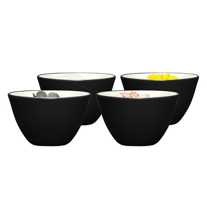 slide 1 of 1, Noritake Colorwave Floral Mini Bowls - Graphite, 4 ct