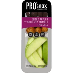 Pro2snax Sliced Apples, Chocolatey Caramels & Pretzels 2.4 oz