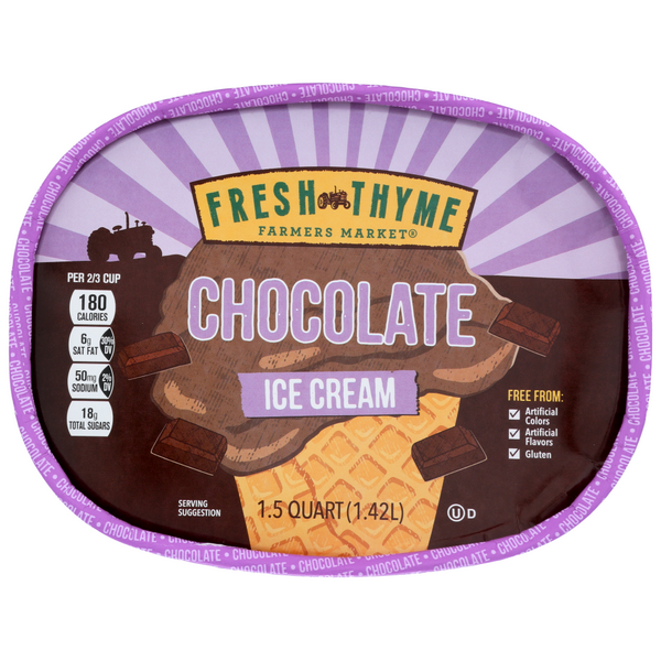slide 1 of 1, Fresh Thyme Chocolate Ice Cream, 1 ct