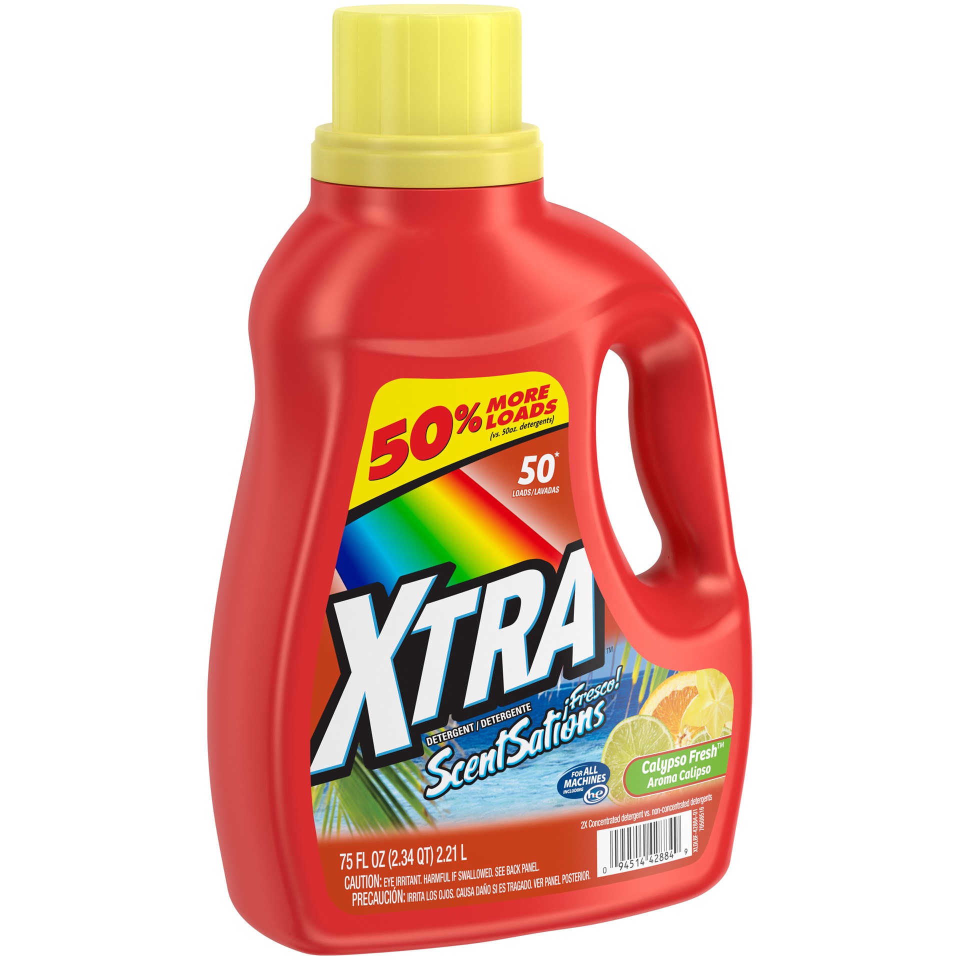 slide 3 of 4, Xtra Liquid Laundry Detergent, Calypso Fresh, 75oz, 75 fl oz