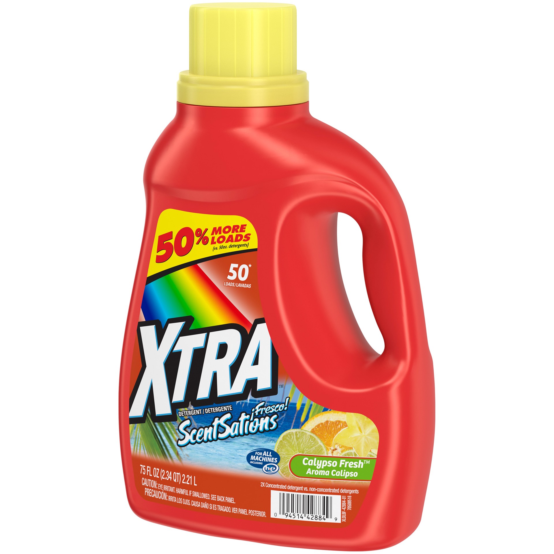 slide 4 of 4, Xtra Liquid Laundry Detergent, Calypso Fresh, 75oz, 75 fl oz