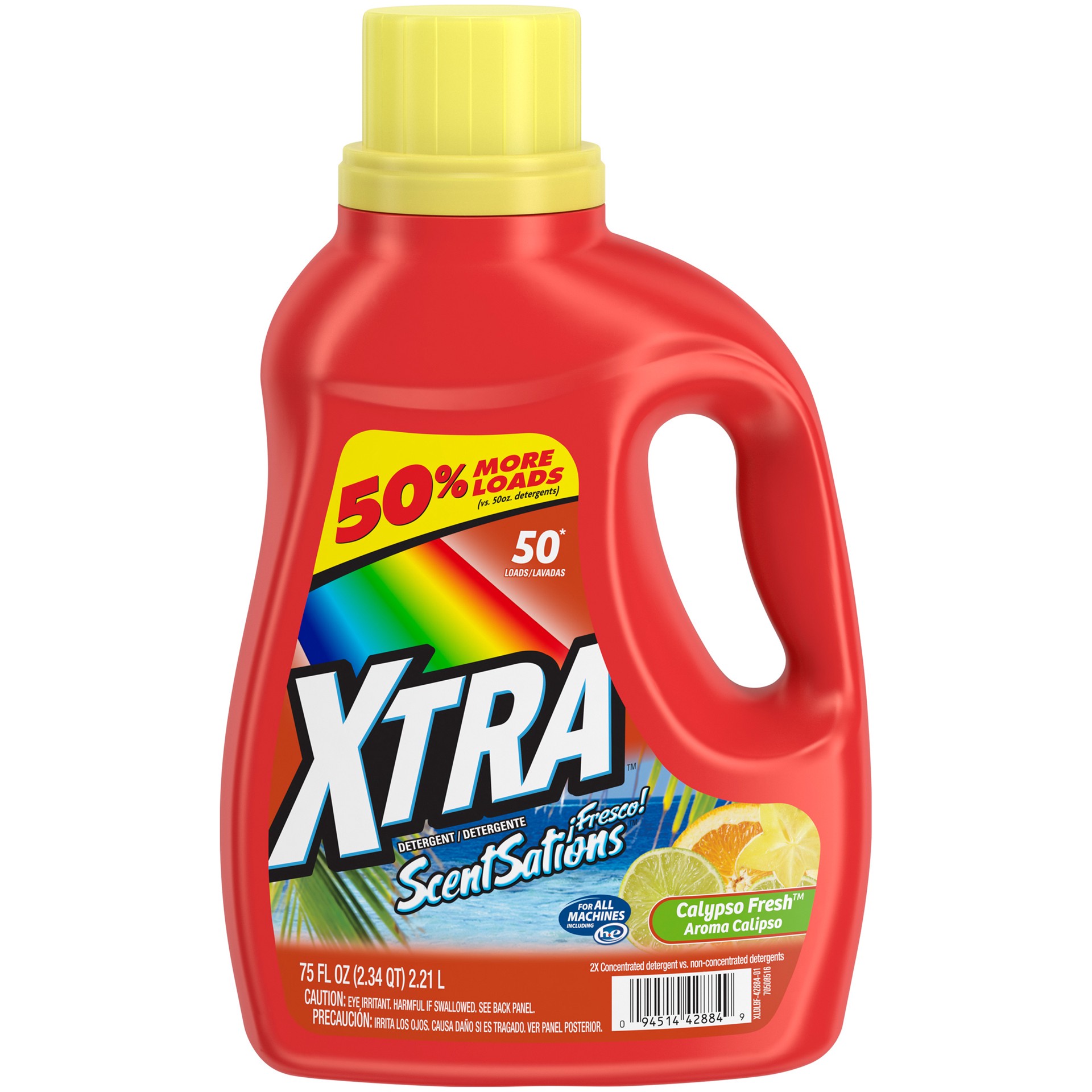 slide 1 of 4, Xtra Liquid Laundry Detergent, Calypso Fresh, 75oz, 75 fl oz