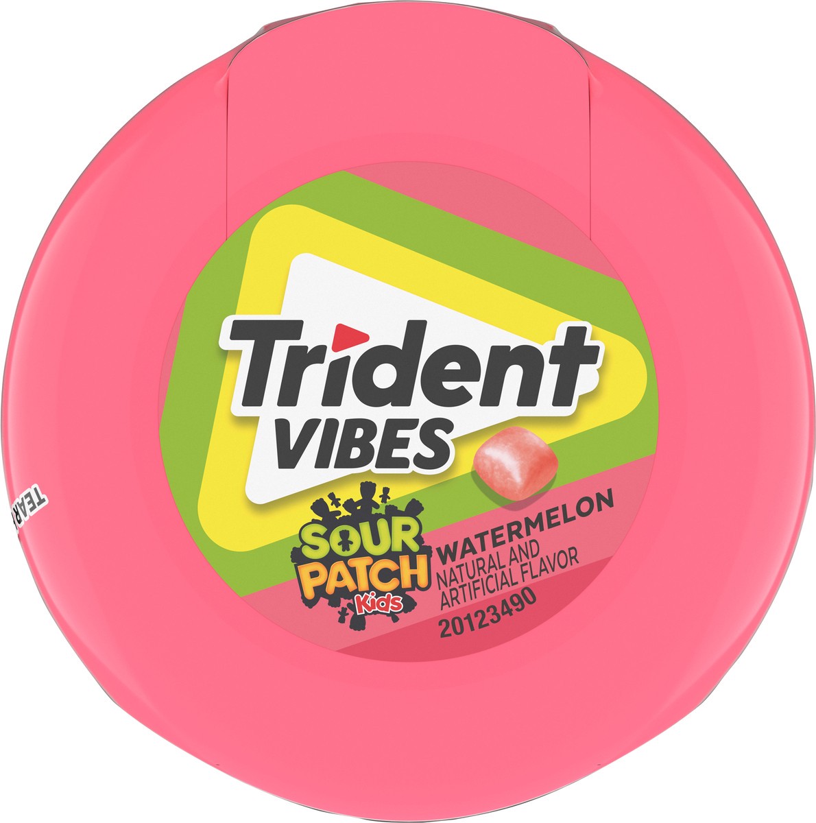 slide 9 of 9, Trident Vibes SOUR PATCH KIDS Watermelon Sugar Free Gum, 40 Piece Bottle, 3.25 oz