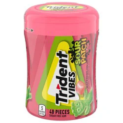 Trident MONDELEZ GLOBAL LLC (SNACKS US) TRIDENT BTL SLEEVE - TRID VIBES SPK - WTRMLN - 40PC - 012546015356 - NEW DESIGN 667624 - Trident Vibes SPK Watermelon 3.245 Oz English