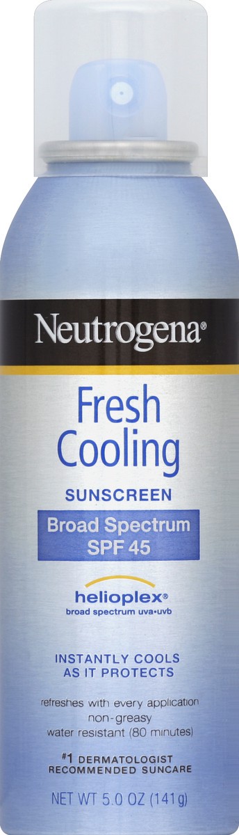 slide 3 of 3, NEUTROGENA Fresh Cooling Body Mist Sunscreen Broad Spectrum SPF 45, 5 Oz, 5 oz