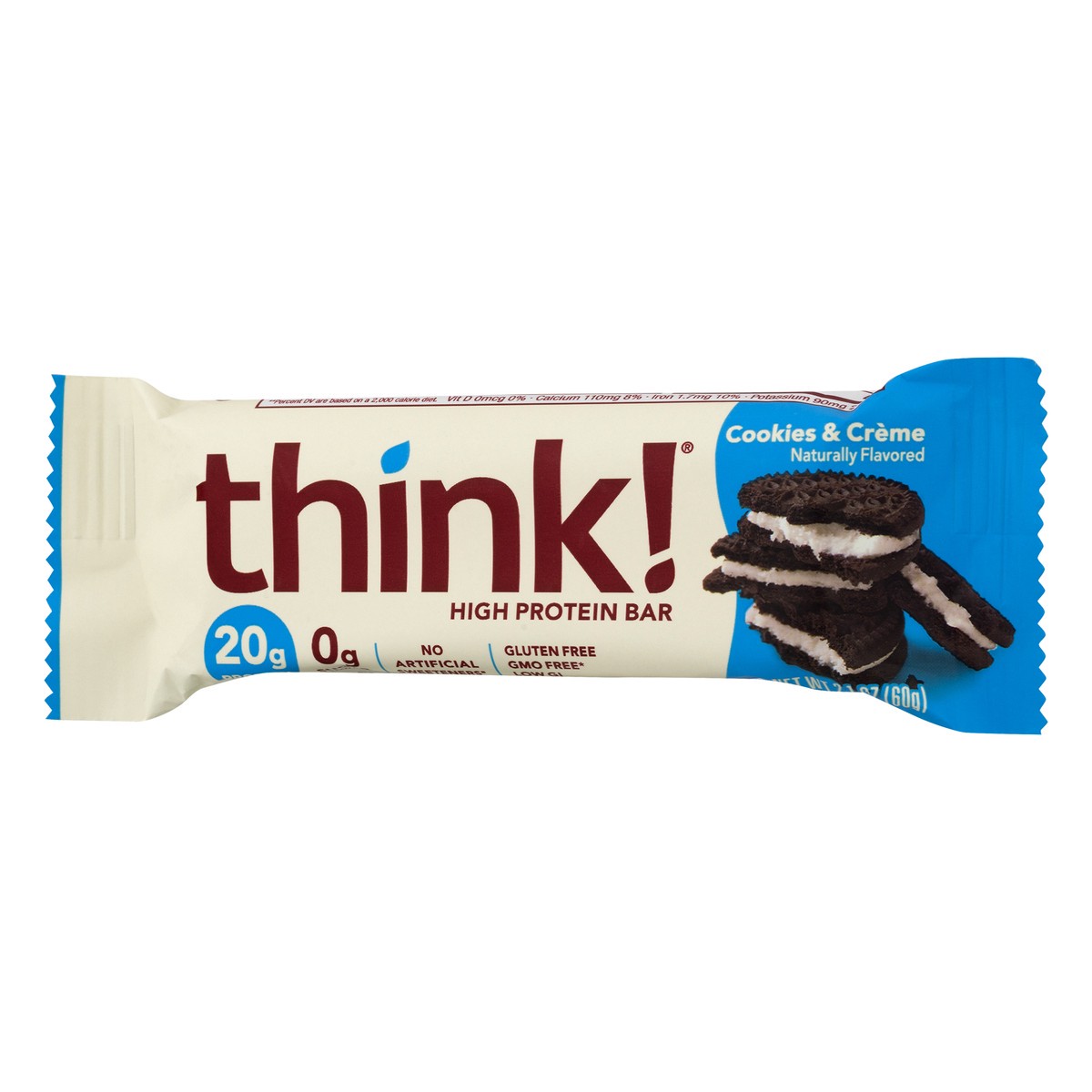 slide 3 of 10, thinkThin THINK THIN Cookies And Crã¨Me High Protein Bar, 1 ct