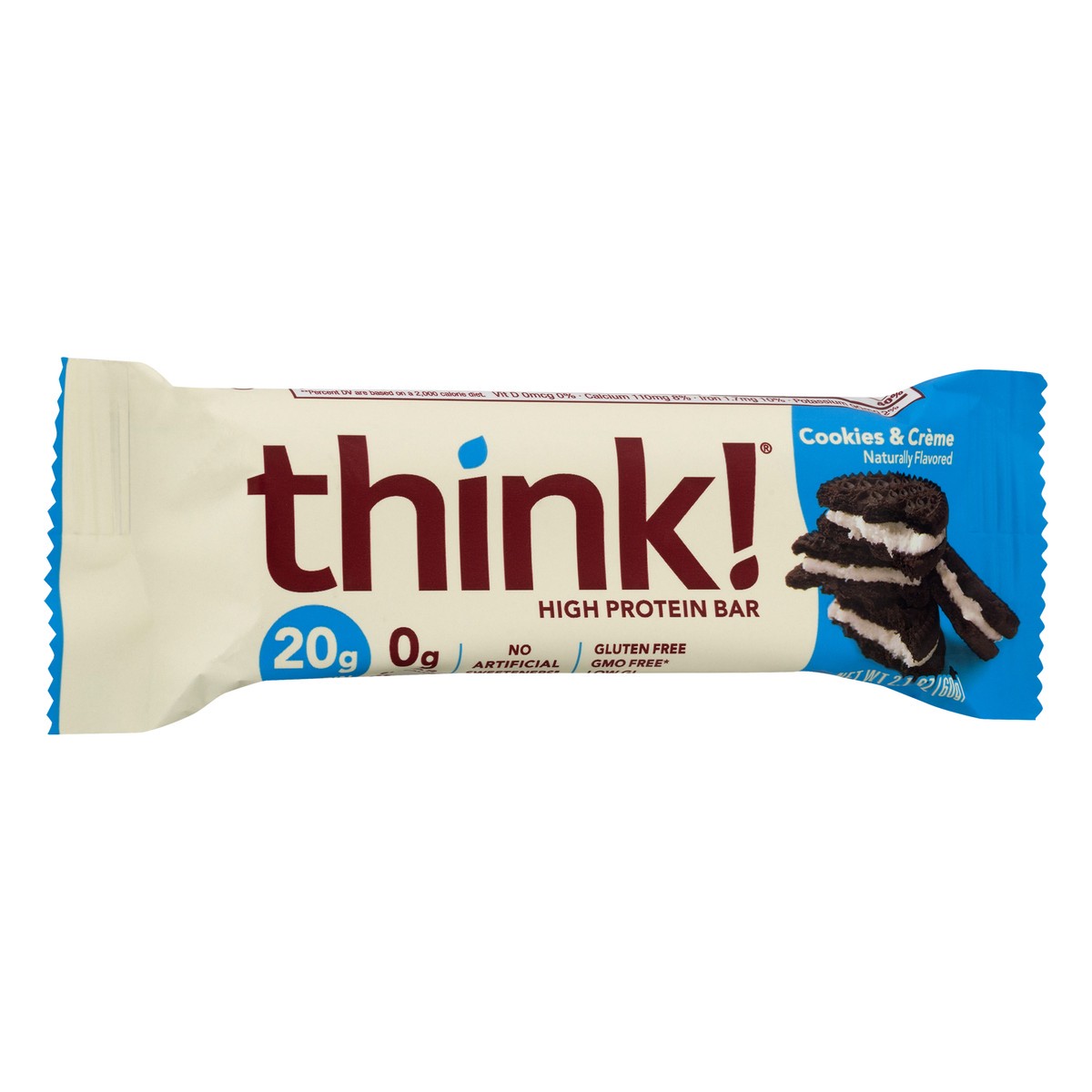 slide 6 of 10, thinkThin THINK THIN Cookies And Crã¨Me High Protein Bar, 1 ct