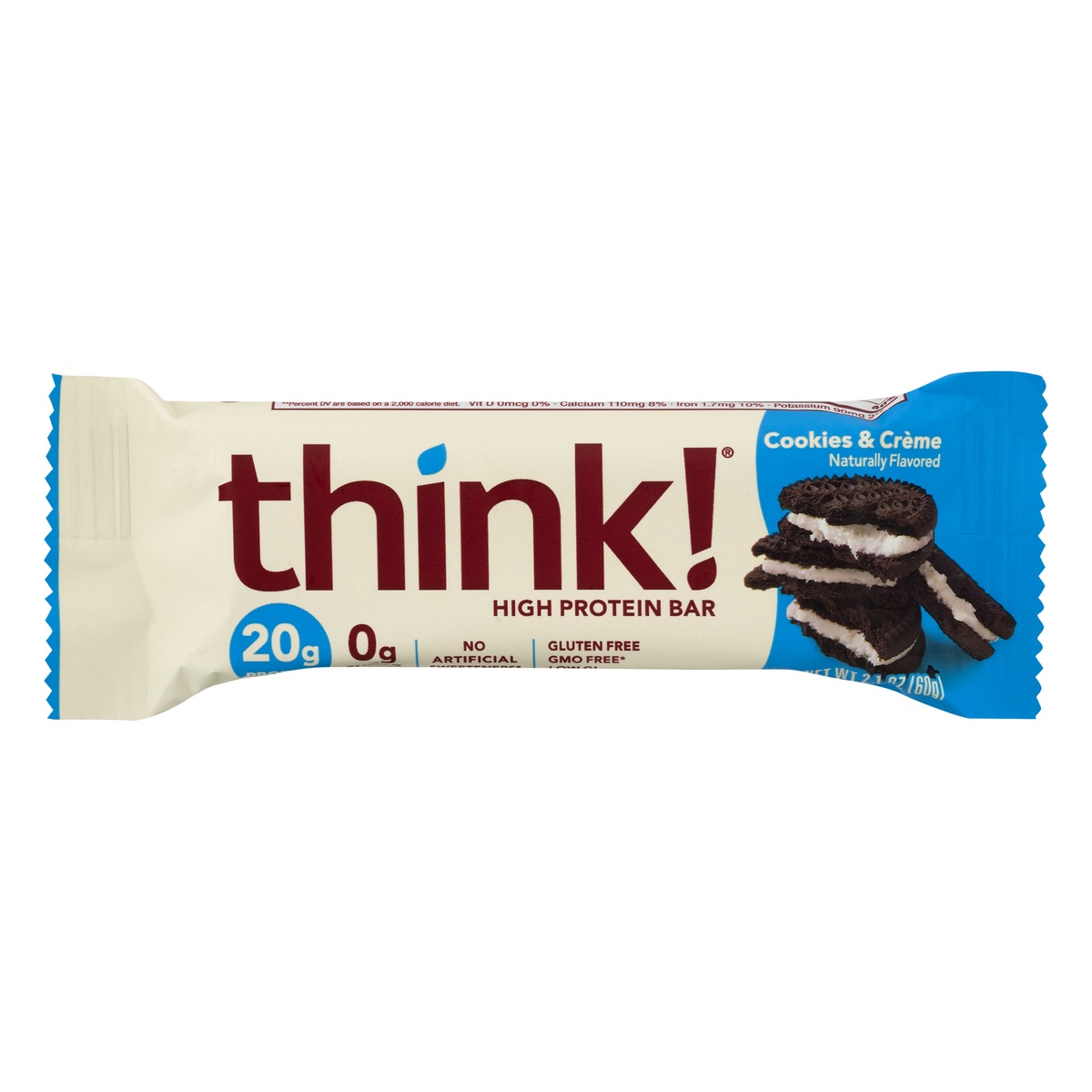 slide 1 of 1, thinkThin THINK THIN Cookies And Crã¨Me High Protein Bar, 1 ct