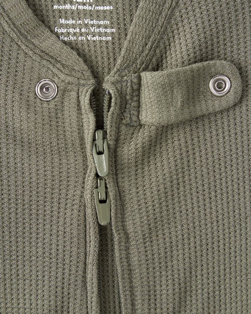 slide 3 of 4, Carter's Baby Boy PurelySoft Long-Sleeve 2-Way Zip 1-Piece Pajamas - Green Green 24M, 1 ct