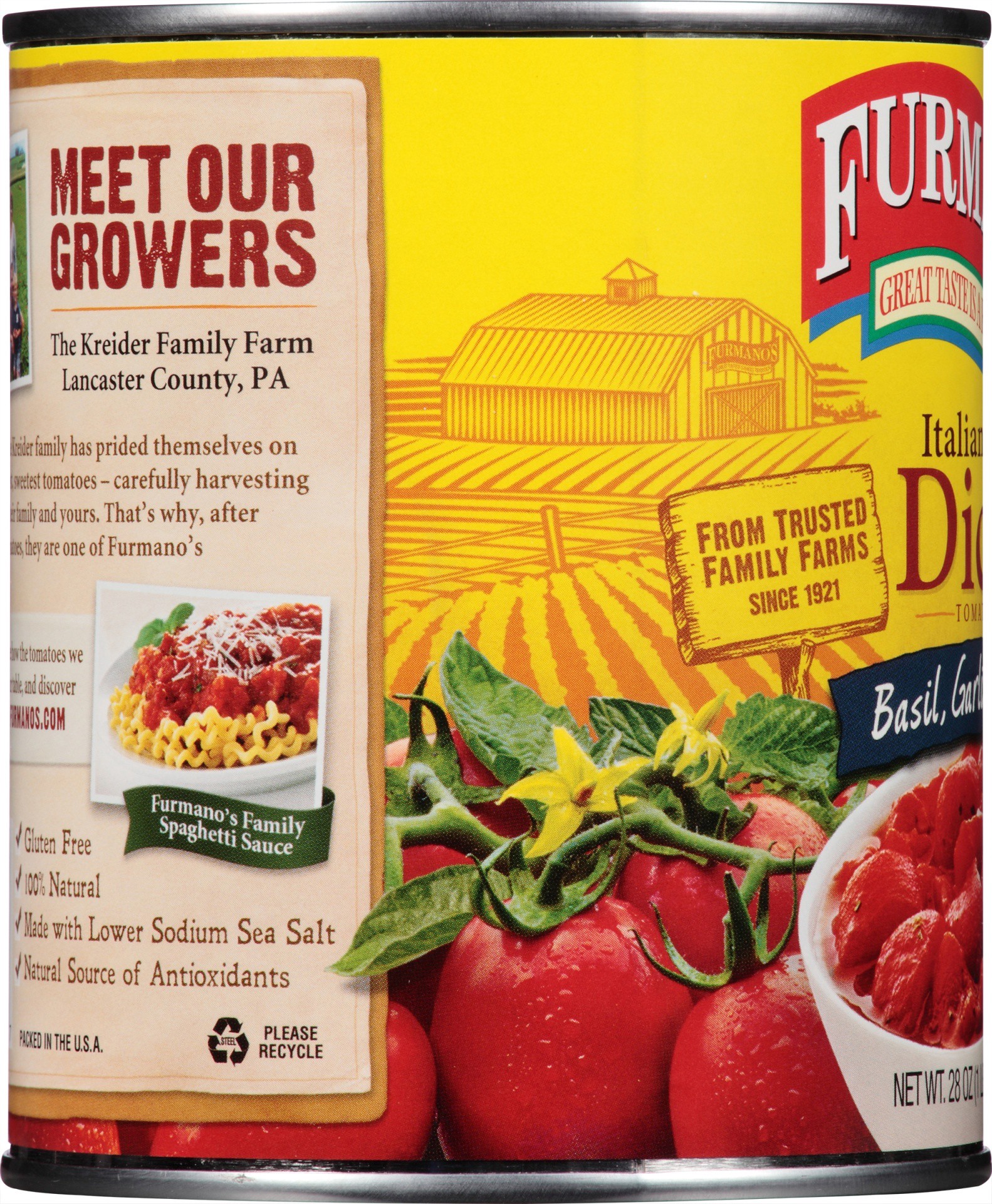 slide 3 of 6, Furmanos Tomato Italian Diced, 28 oz