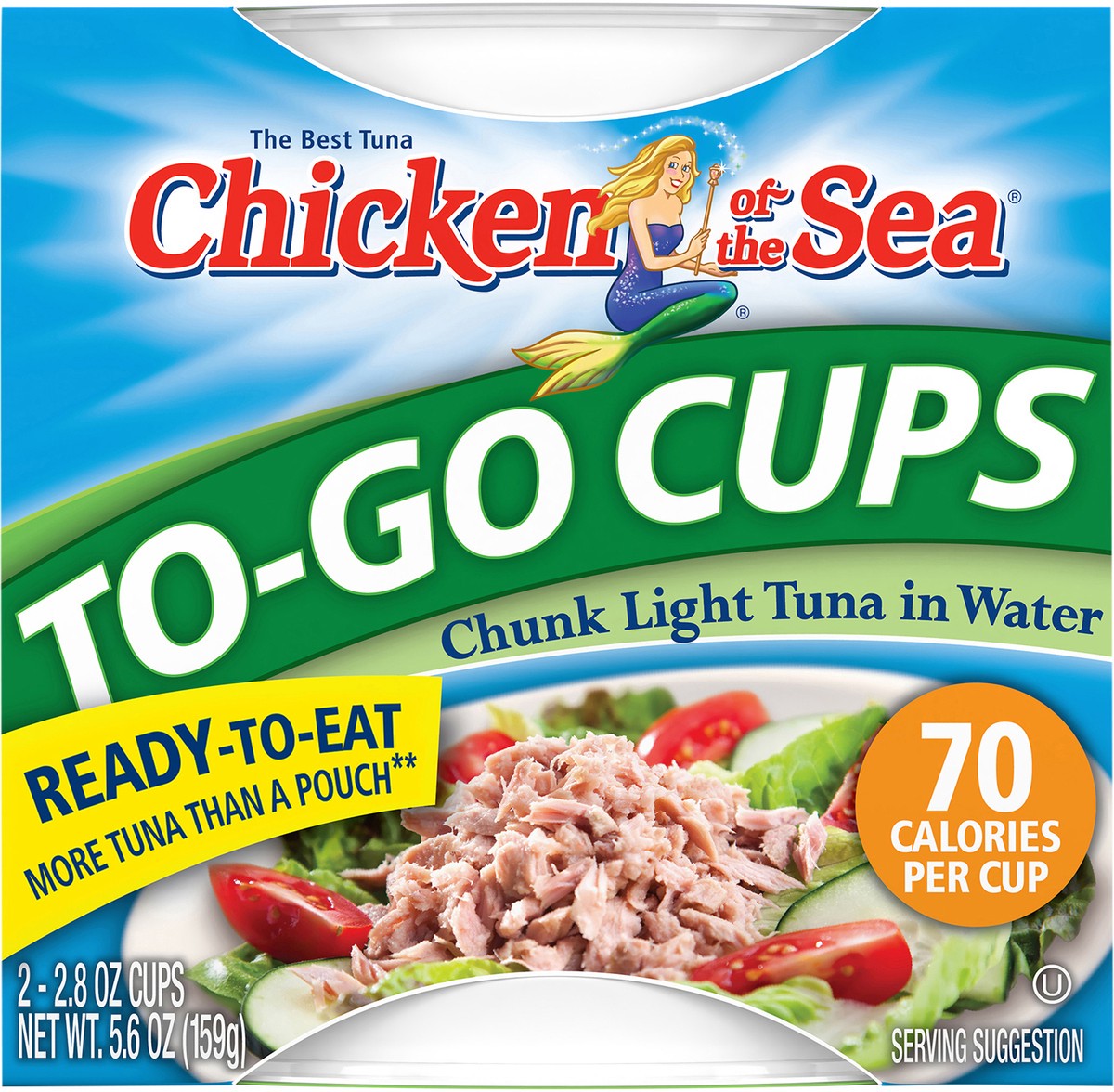 slide 3 of 7, Chicken of the Sea Chunk Light Tuna in Water Cup 2 pack of 2.8 ounces, 2 ct