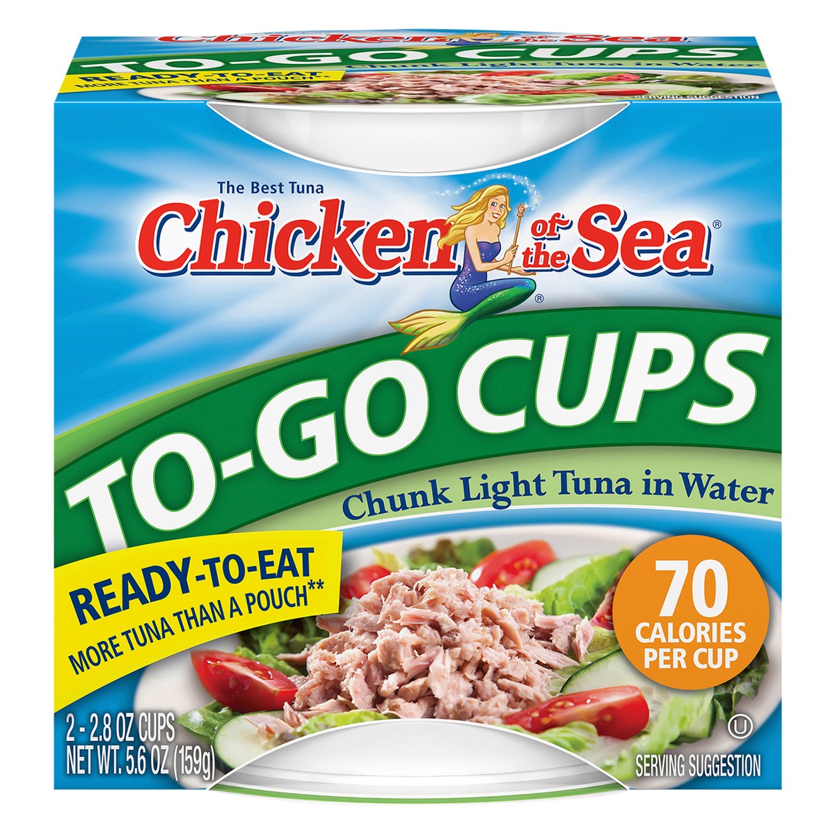 slide 5 of 7, Chicken of the Sea Chunk Light Tuna in Water Cup 2 pack of 2.8 ounces, 2 ct