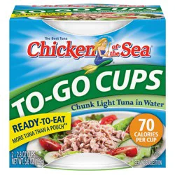 Chicken of the Sea Chunk Light Tuna in Water Cup 2 pack of 2.8 ounces