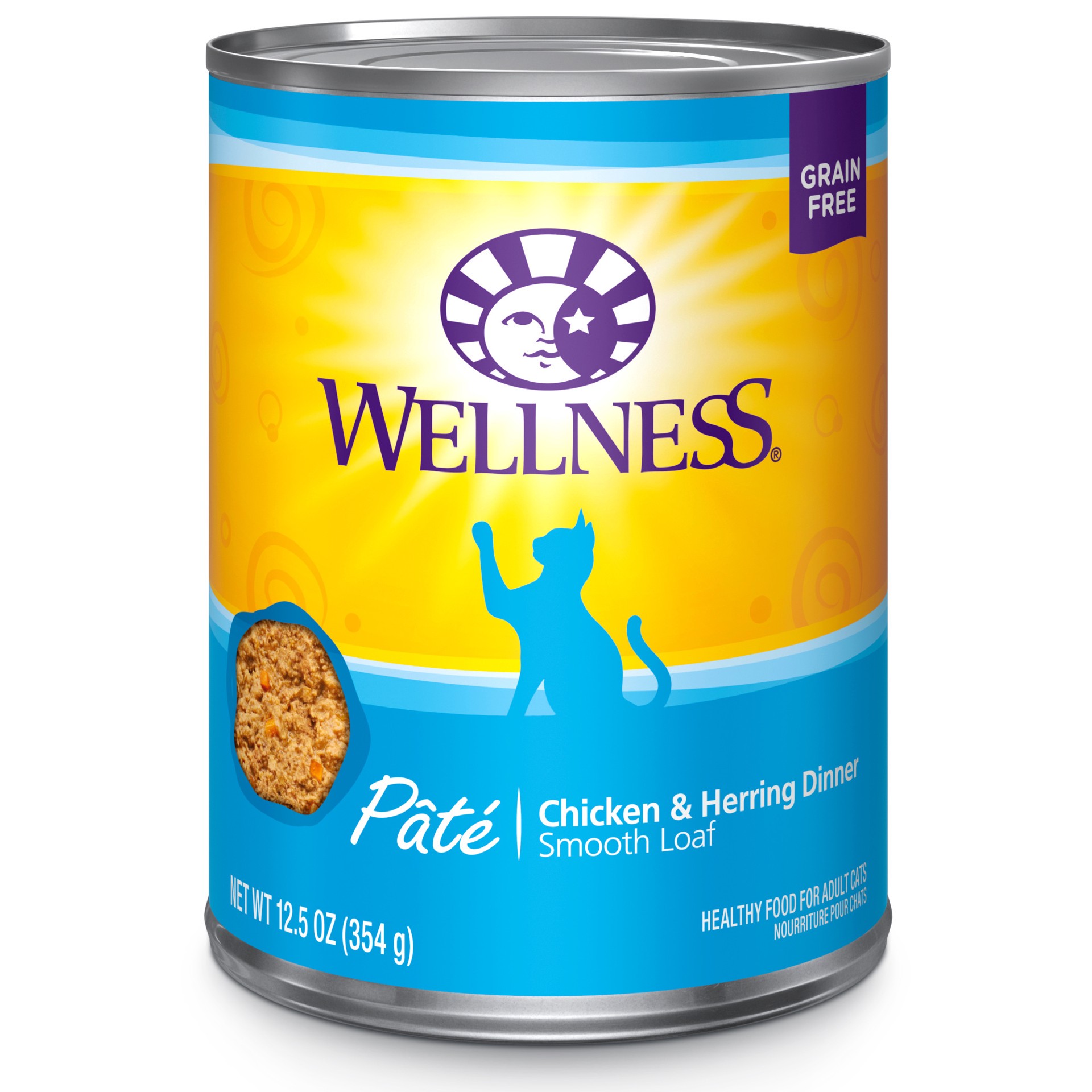 slide 1 of 5, Wellness Chicken/Herring Cat 12.5O, 12.5 oz