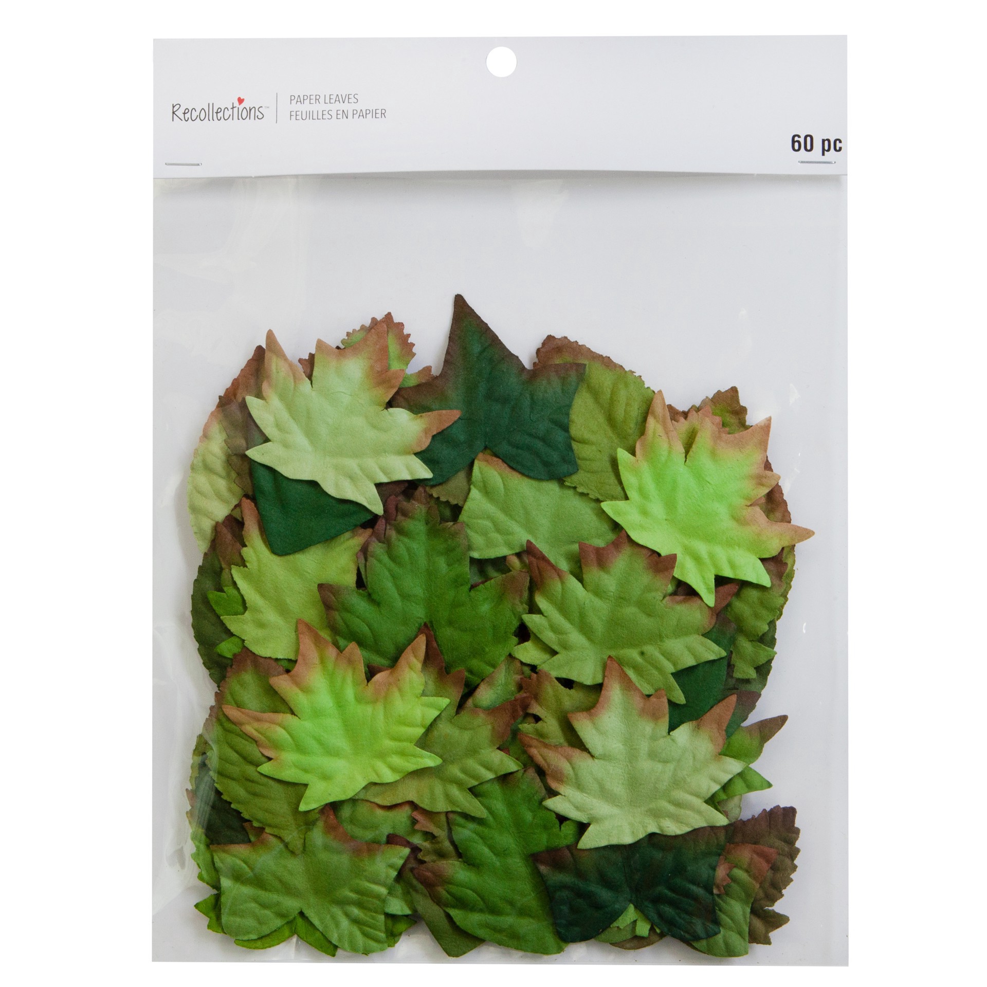 slide 3 of 3, Green Paper Leaf Embellishment Set By Recollections, 1.5 in to 2.5 in