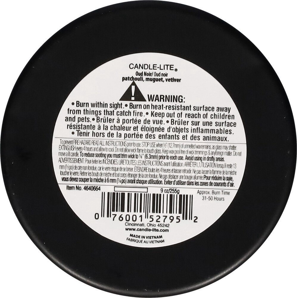 slide 3 of 5, Candle-lite Rugged & Refined® Jar Candle Oud Noir, 9 oz