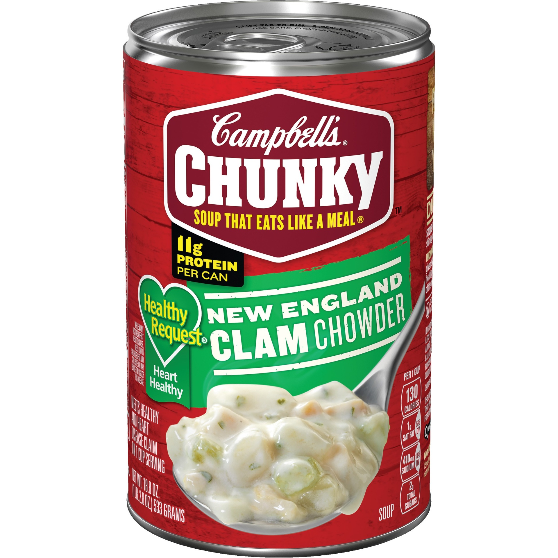 slide 1 of 5, Campbell's Chunky Healthy Request New England Clam Chowder Soup, 18.8 oz