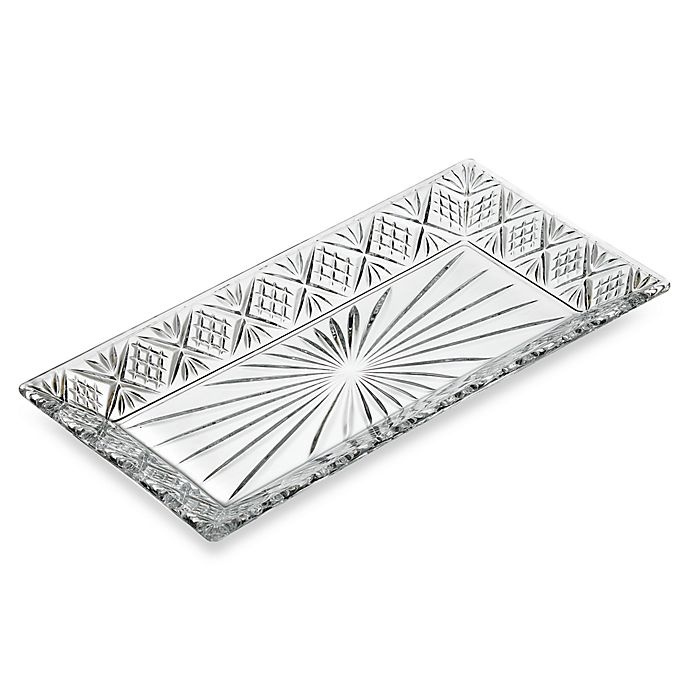 slide 1 of 1, Godinger Dublin Crystal Rectangular Tray, 12 in