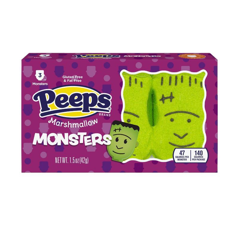 slide 1 of 6, Peeps Halloween Marshmallow Monsters - 1.5oz/3ct, 3 ct; 1.5 oz