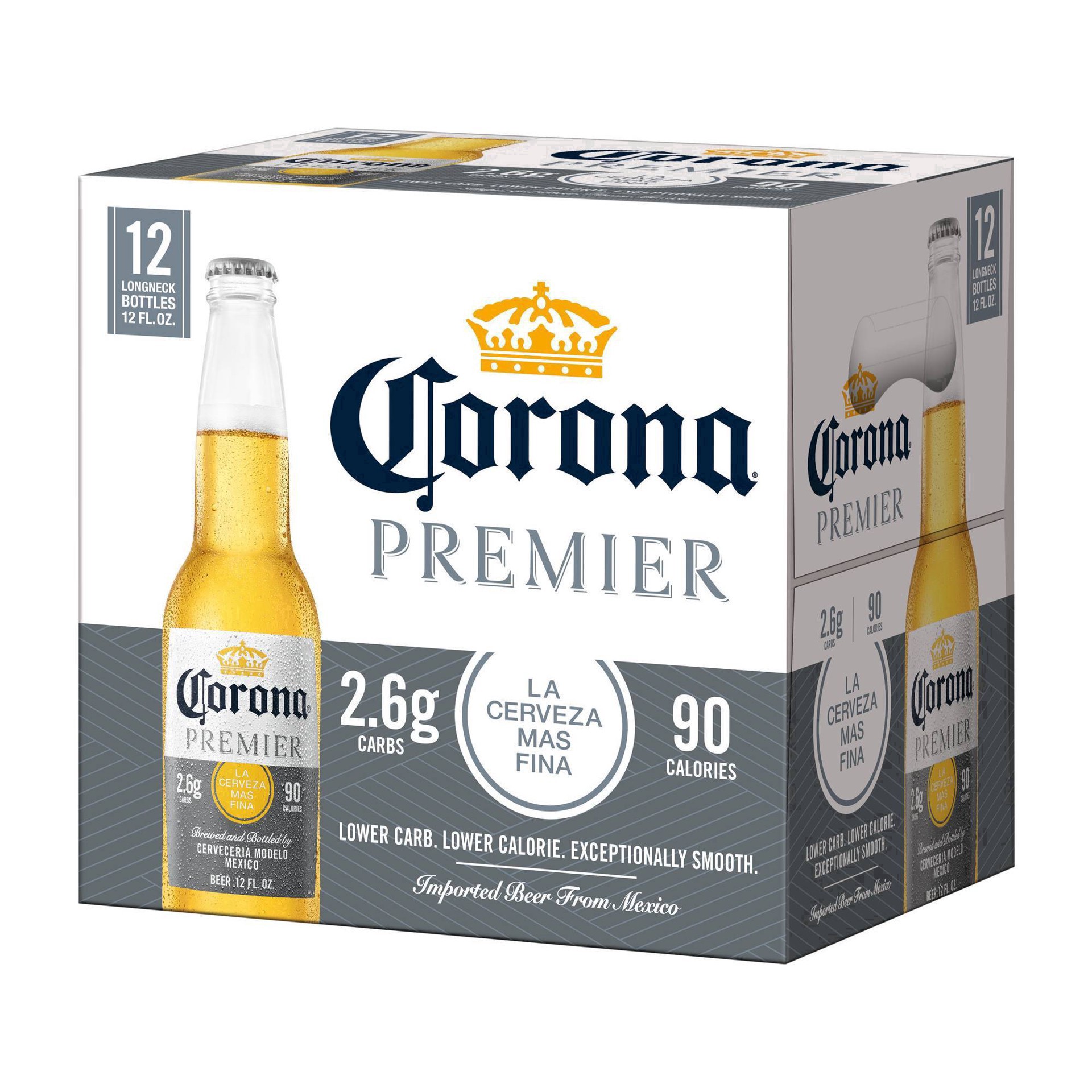 slide 99 of 112, Corona Premier Mexican Lager Import Light Beer, 12 pk 12 fl oz Bottles, 4.0% ABV, 144 fl oz