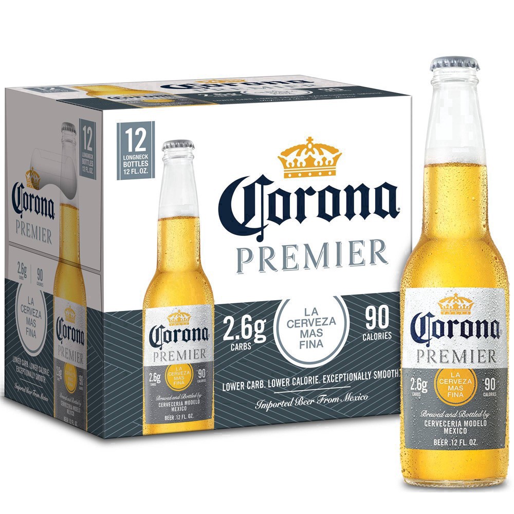 slide 35 of 112, Corona Premier Mexican Lager Import Light Beer, 12 pk 12 fl oz Bottles, 4.0% ABV, 144 fl oz