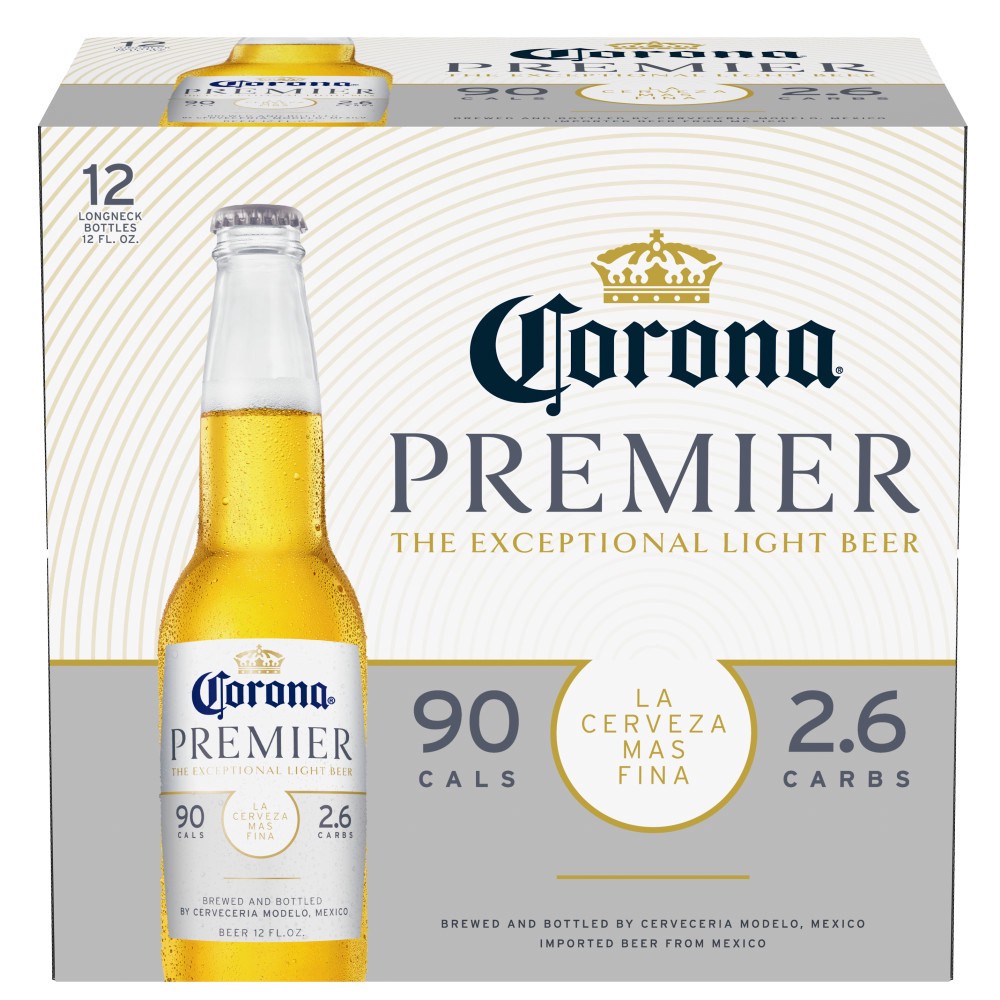 slide 1 of 112, Corona Premier Mexican Lager Import Light Beer, 12 pk 12 fl oz Bottles, 4.0% ABV, 144 fl oz