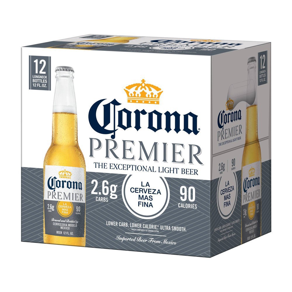 slide 100 of 112, Corona Premier Mexican Lager Import Light Beer, 12 pk 12 fl oz Bottles, 4.0% ABV, 144 fl oz